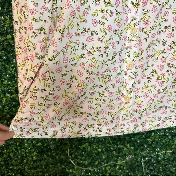 J Crew Tie-Sleeve Button-Front Poplin Top Meadow Floral Size M - Picture 10 of 15